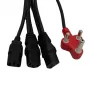 PWR Dedicated to 3 Headed Cable 3,8 m - Cable de carga y datos trenzado 3 en 1 USB-A a Lightning, USB-C, Micro-USB, Negro