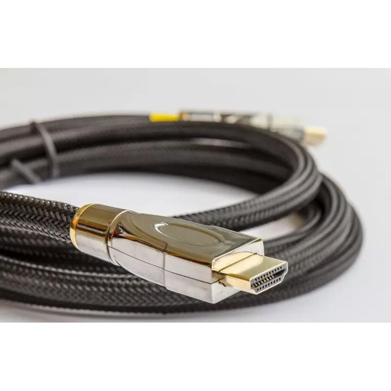 PYTHON GC-M0022 Cable HDMI activo de alta velocidad de 20m con Ethernet, 4K2K/UHD, chip Redmere, contactos dorados, OFC, trenzado de nailon, negro