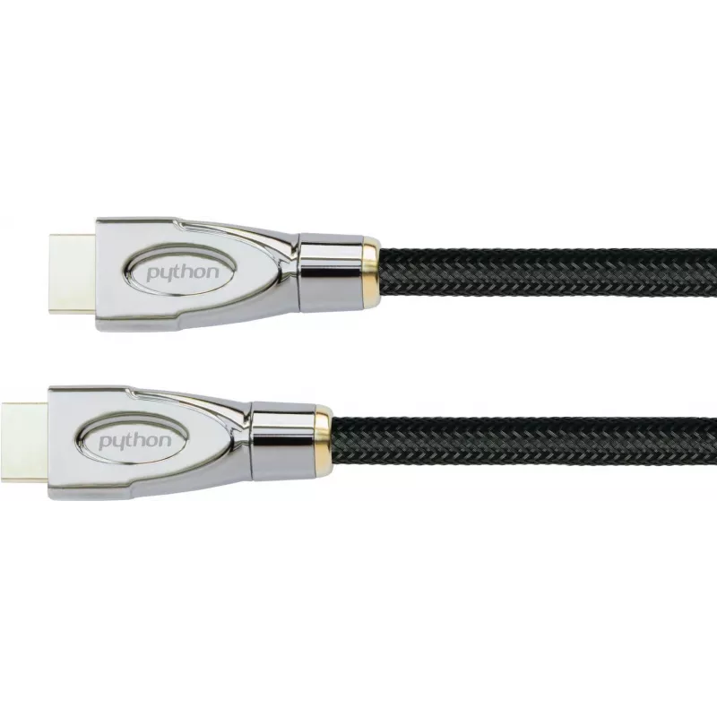 PYTHON GC-M0022 Cable HDMI activo de alta velocidad de 20m con Ethernet, 4K2K/UHD, chip Redmere, contactos dorados, OFC, trenzado de nailon, negro