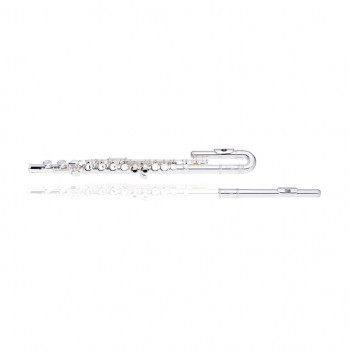 Stagg WS-FL221S flauta travesera en do plateada, cabeza recta y curva, funda blanda