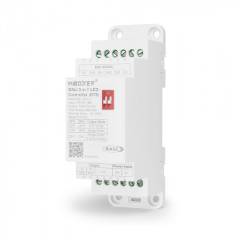 MiBoxer DL2-T controlador LED DALI-2-DT8-LE, 3 modos, carril DIN, 12–48 V DC