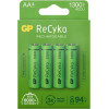 GP ReCyko pilas recargables AA NiMH, 1300 mAh, 1,2 V, pack de 4