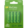 GP ReCyko pilas recargables AA NiMH, 1300 mAh, 1,2 V, pack de 4