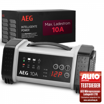 AEG LT10 97024 cargador automático de baterías, 12/24 V, hasta 10 A, pantalla LED