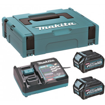 Makita 191J81-6 XGT 40 V max set de baterías, 2 × BL4025 2,5 Ah, DC40RA, MAKPAC
