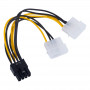Akyga AK-CA-29 adaptador de corriente: 2 Molex a PCIe 8 pines, 15 cm