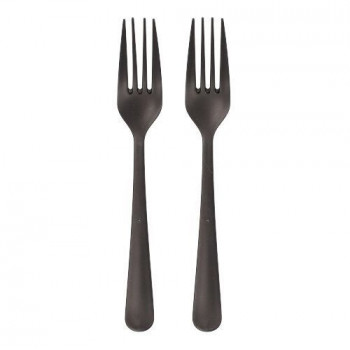 circulware RESBONSIBLES tenedores reutilizables, plástico, Negro, 10 uds. 96523