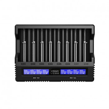 Cargador XTAR VC8S USB-C para 8 baterías de Li-Ion y Ni-MH
