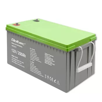 Qoltec 53079 Batería de gel de ciclo profundo 12V 200Ah (62,5 kg)