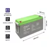 Batería de gel Deep Cycle Qoltec 12V 150Ah 44,5kg