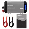 Qoltec Inversor de onda sinusoidal pura 12V a 230V 1000W/2000W con LCD, USB, USB-C, compatible con LiFePO4/GEL/AGM