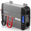 Qoltec Inversor de onda senoidal pura 12V a 230V 2000W/4000W con LCD, USB, USB-C, compatible con LiFePO4/GEL/AGM