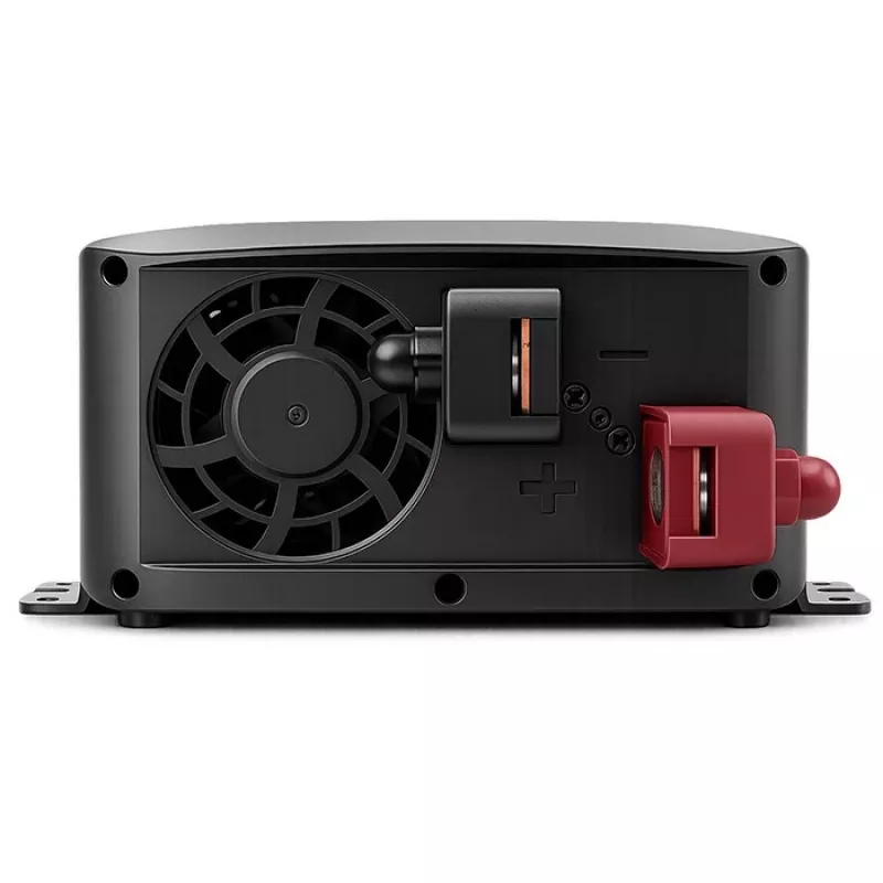 Qoltec Inversor de onda senoidal pura 12V a 230V 500W/1000W con LCD, USB, USB-C, compatible con LiFePo4/GEL/AGM