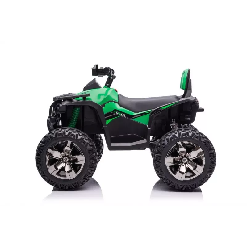 Quad eléctrico para niños QLS-3288 con respaldo, luces LED, MP3, verde