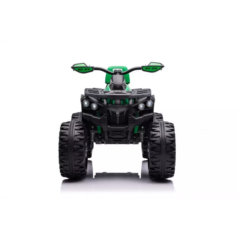 Quad eléctrico para niños QLS-3288 con respaldo, luces LED, MP3, verde