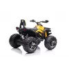 Quad eléctrico para niños QLS-3288 con respaldo, luces LED, MP3, amarillo