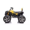 Quad eléctrico para niños QLS-3288 con respaldo, luces LED, MP3, amarillo