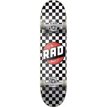Monopatín RAD Dude Crew Complete 7.75 Checkers blanco y negro