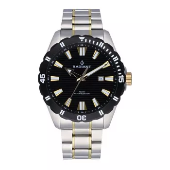RADIANT reloj analógico de cuarzo para hombre RA602202 45mm acero inoxidable esfera negra correa de malla