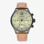 RADIANT Reloj analógico de cuarzo de hombre RA641704 43 mm caja de acero inoxidable esfera negra correa de piel