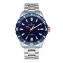 RADIANT reloj de pulsera analógico de cuarzo para hombre RA602201 45mm correa de malla milanesa de acero inoxidable esfera negra