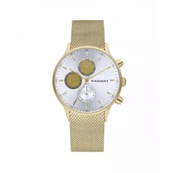 Reloj analógico de cuarzo de hombre RADIANT RA601703 41 mm caja de acero inoxidable correa de piel negra