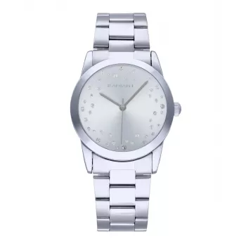 RADIANT Reloj hombre analógico de cuarzo RA606201 36mm acero inoxidable esfera negra correa plateada