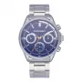 RADIANT Reloj de pulsera para hombre de acero inoxidable cuarzo analógico RA589703 44 mm color plateado esfera negra
