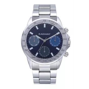 RADIANT reloj para hombre RA604702 (45mm) – correa milanesa de acero inoxidable, esfera negra