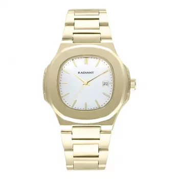 RADIANT reloj de hombre RA639203 (43mm) - esfera negra, correa de piel negra