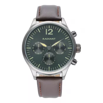 Reloj de hombre RADIANT RA641702 43mm analógico de cuarzo esfera negra correa de piel