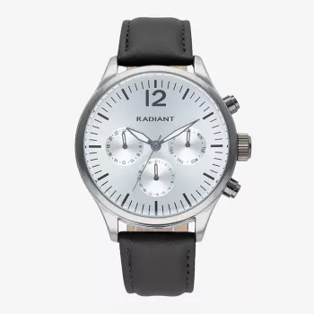 RADIANT reloj para hombre RA641703 (43mm) – analógico de cuarzo con correa de piel negra
