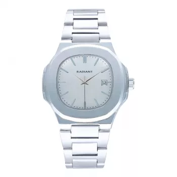 RADIANT RA639201 Reloj hombre analógico de cuarzo 43mm esfera negra correa de piel