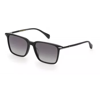 RAG&BONE RNB5028GS8075 Gafas de sol de hombre, cuadradas, montura de acetato negra, lentes grises degradadas, 55 mm