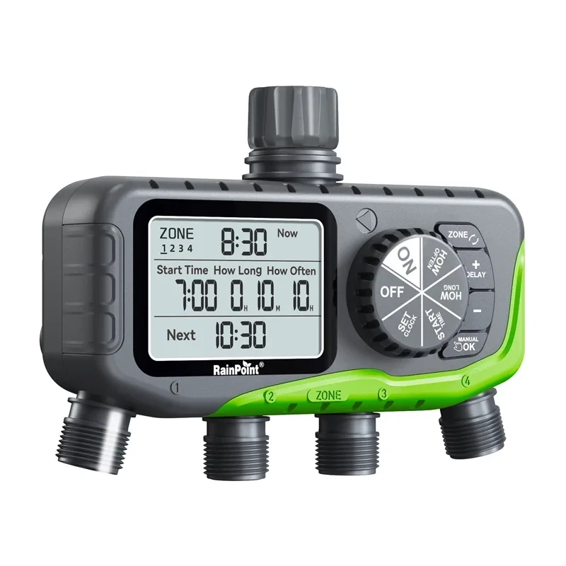 RainPoint Controlador de riego Wi-Fi de 4 zonas ITV447