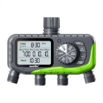 RainPoint Controlador de riego Wi-Fi de 4 zonas ITV447