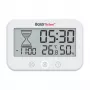 Temporizador de baño RAINPOINT BALDRTHERM B0549STH con monitor de temperatura y humedad, protección contra salpicaduras IP24, cuenta atrás/cuenta ascendente, retroiluminación LCD, ventosa/soporte/montaje en pared