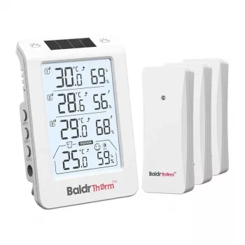 RAINPOINT BALDRTHERM B0598 Termohigrómetro de 3 canales con retroiluminación automática