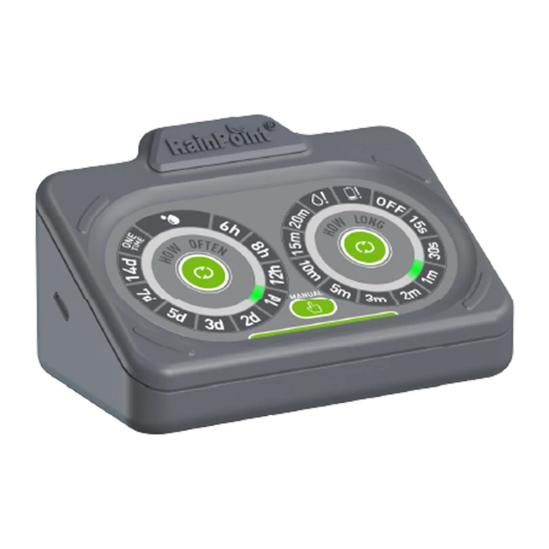 RainPoint IK149 Set de riego para macetas - Sistema de riego por goteo automático para 10 macetas, alimentación USB/pilas, pantalla LCD
