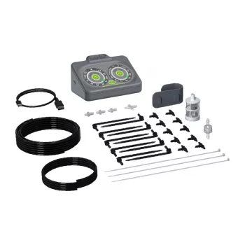 RainPoint IK149 Set de riego para macetas - Sistema de riego por goteo automático para 10 macetas, alimentación USB/pilas, pantalla LCD