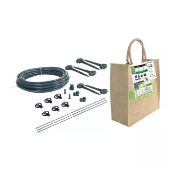 RAINPOINT set de riego con aspersores – sistema completo con 2 aspersores ajustables, Quick Connect, adaptador para grifo