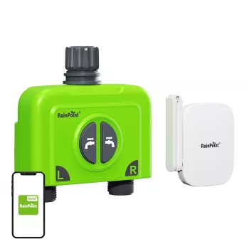 RainPoint Control de riego WiFi de 2 zonas con gateway