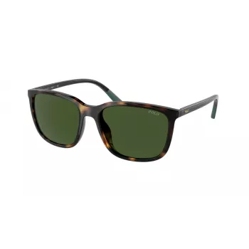 Gafas de sol Ralph Lauren hombre PH4185U - montura cuadrada negra brillante, lentes gris oscuro, 56 mm