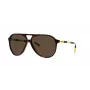 Ralph Lauren PH4173-500373 Gafas de sol para hombre, rectangulares, Havana, lentes marrones, 59/14/140 mm