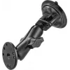 RAM Mounts Soporte de ventosa con adaptador AMPS – bola B (1 pulgada), base de diamante, brazo medio, base redonda (RAM-B-166-202U)