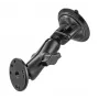RAM Mounts Soporte de ventosa con adaptador AMPS – bola B (1 pulgada), base de diamante, brazo medio, base redonda (RAM-B-166-202U)