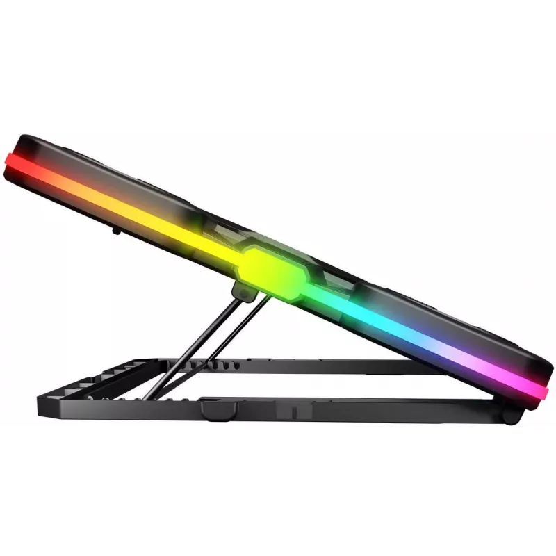 Base refrigeradora para portátil gaming Rampage GLACIERS50 14-17 pulgadas, 2600RPM, Negro