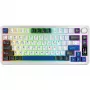 Rampage Quell Pro Teclado mecánico inalámbrico 75% con pantalla TFT, montaje Gasket, Hot-Swap, 2.4G + BT, blanco