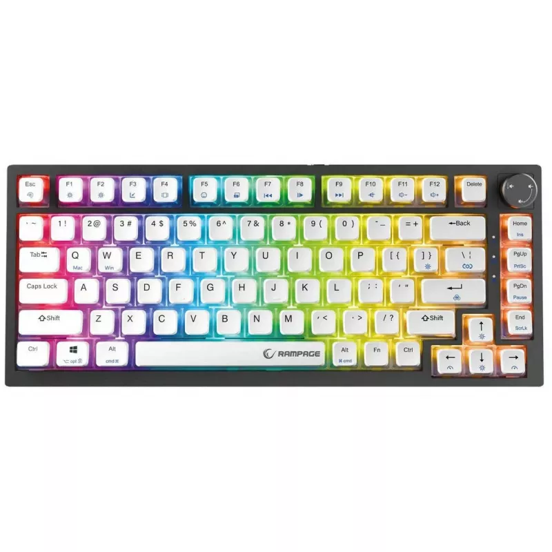 Rampage Zenith Pro Teclado gaming con cable de 8000Hz, efecto Hall, RGB, Gateron KS-20, Negro