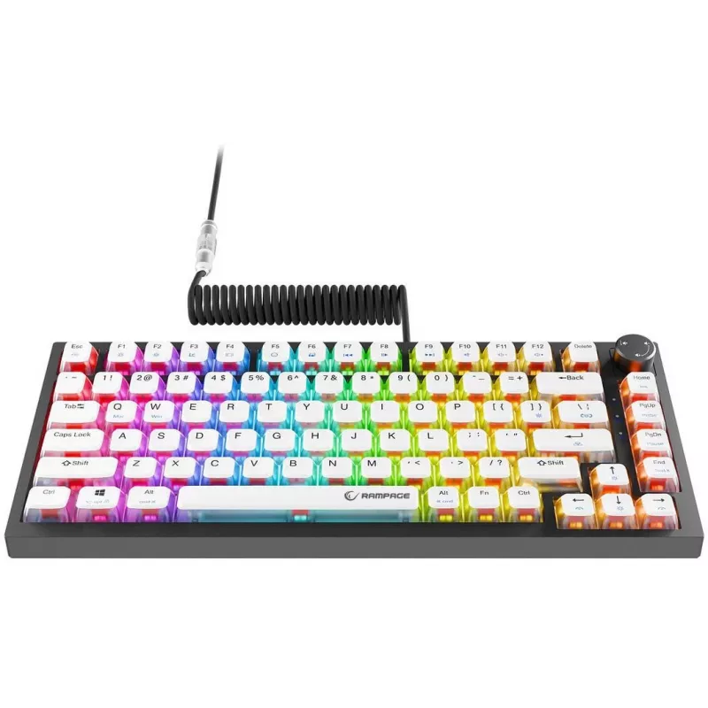 Rampage Zenith Pro Teclado gaming con cable de 8000Hz, efecto Hall, RGB, Gateron KS-20, Negro